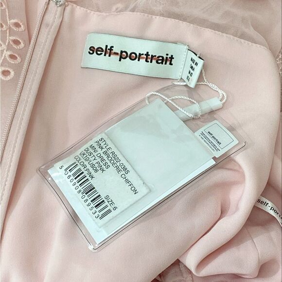 SELF-PORTRAIT Broderie Chiffon Mini Dress size 6 - Picture 12 of 13